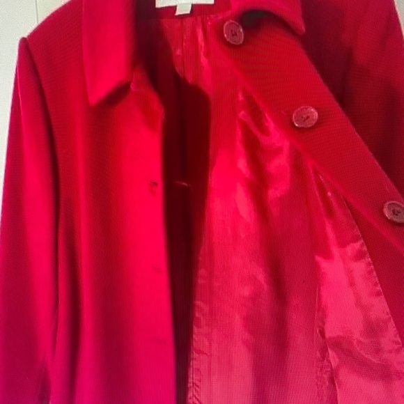 Liz Claiborne Vibrant Red Trench Coat - Picture 10 of 16